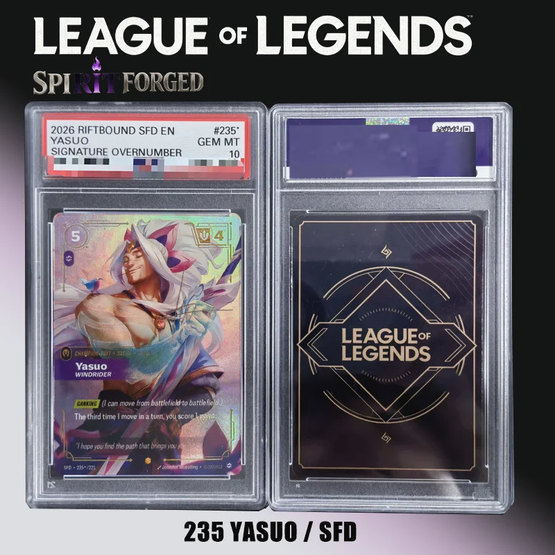 

DIY-карта-прокси SFD-Spiritforged для League of Legends 2026 (на английском языке) # Коллекционная карточка Yasuo Signature Overnumber (235 шт.) по аниме и играм