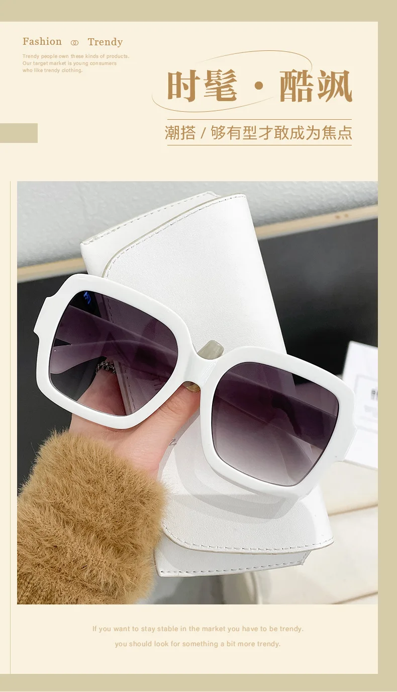 Neue Vintage Quadratische Sonnenbrille für Damen und Herren Marken-Rechteck-Sonnenbrille Ovale Brillen für Männer und Frauen – Detail 1