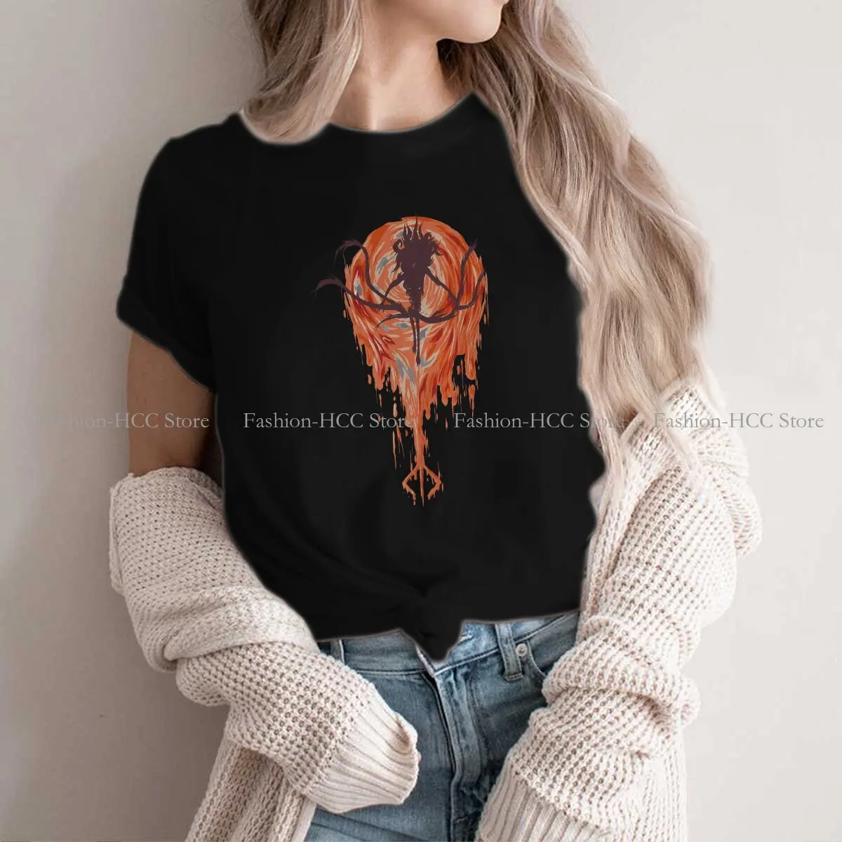 

Presence Fashion Polyester TShirts Bloodborne Game Female Graphic Streetwear T Shirt O Neck