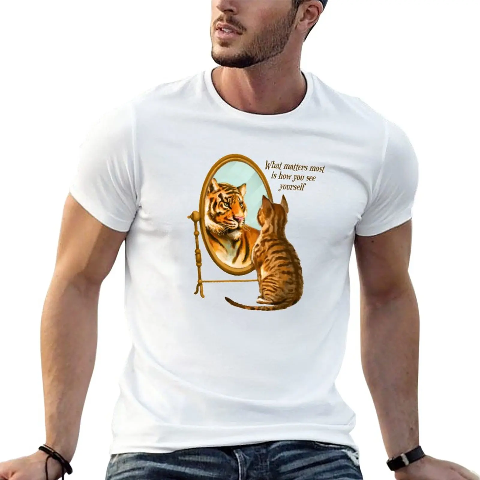 Новинка, самое главное, как вы видите себя, футболка, винтажная одежда, с коротким рукавом