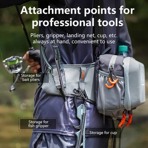 Imagen 2 del producto Bolsa de Pesca de 5L, Bolso Multifuncional Impermeable, Bolsa para Aparejos de Pesca, Mochila de Pesca, Riñonera, Resistente al Agua