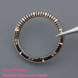 41*32mm Aluminum Resin Watch Bezel Insert Fit Samurai Black Series PROSPEX SRPB55K1 Watch Case For Men's Watch Repair Parts