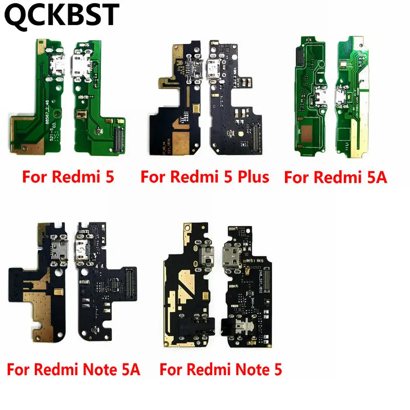 

New Micro usb charge charging board & microphone flex Cable For Xiaomi Redmi 5 5A Plus Note 5 5A phone Repair parts