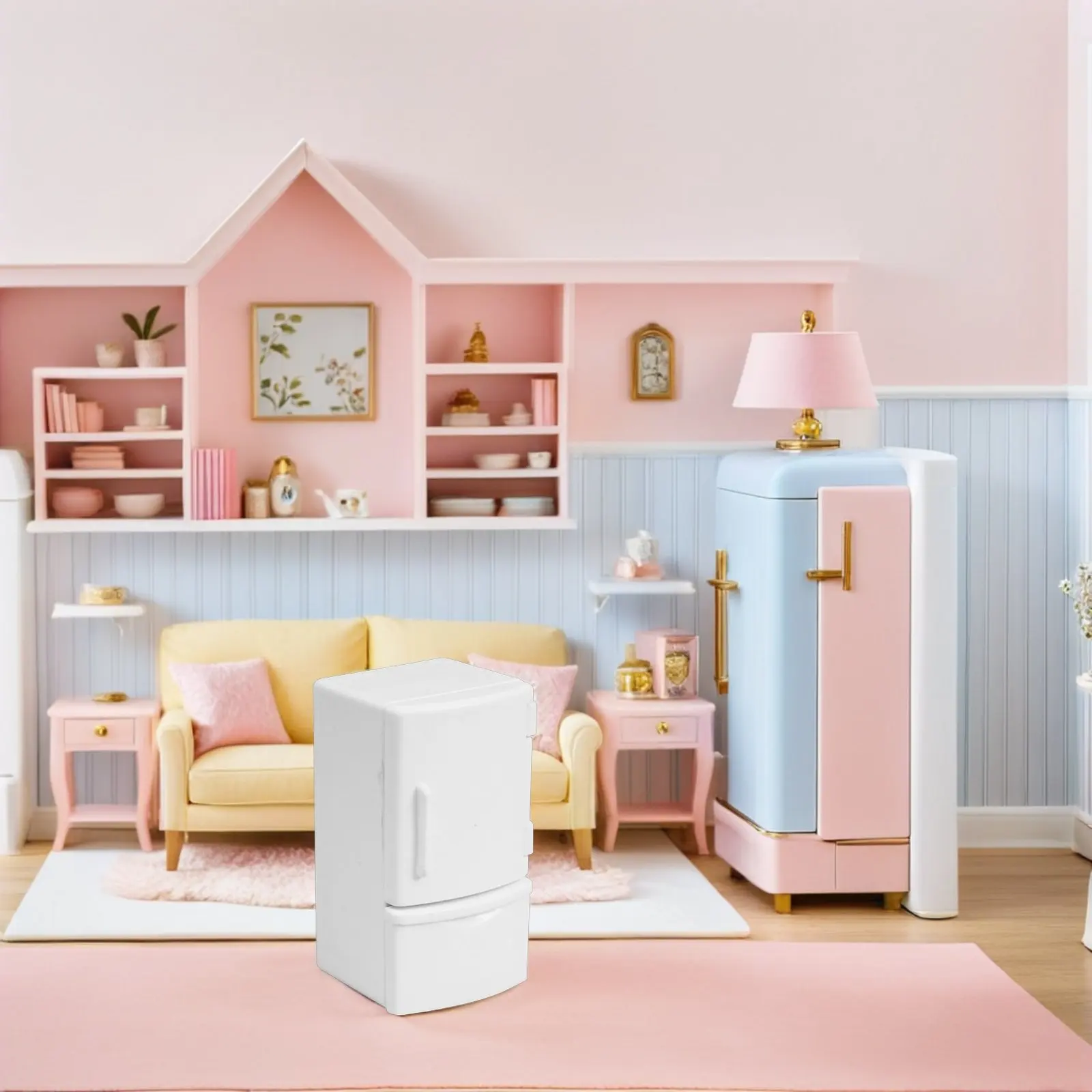 

Mini Refrigerator Realistic Small Exquisite Home Decoration Simulation Freezer Micro Landscape Furniture Micro Kitchen