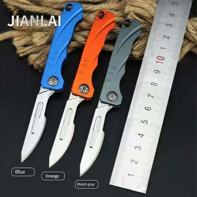 NEW Portable Titanium Mini Camping Equipment Unboxing Mini Knife Keychain Hanging Detachable EDC Scalpel Outdoor Folding Knife