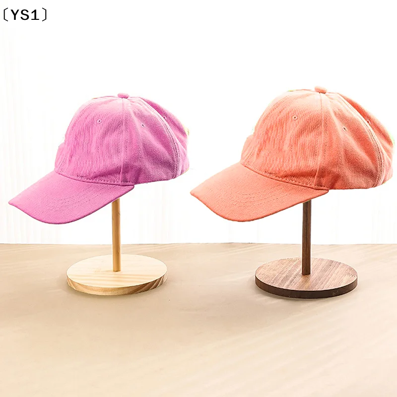 

〔YS1〕Wood Hat Stand Wig Display Rack Pedestal Stand Baseball Hat Rack Stand Round Wood Risers For Display Hat Watch Jewelry
