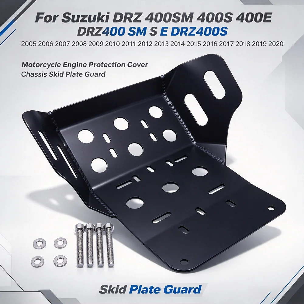 For SUZUKI DRZ 400SM 400S 400E DRZ400 SM S E DRZ400S 2005 - 2020 Motorcycle Engine Protection Cover Chassis Skid Plate Guard