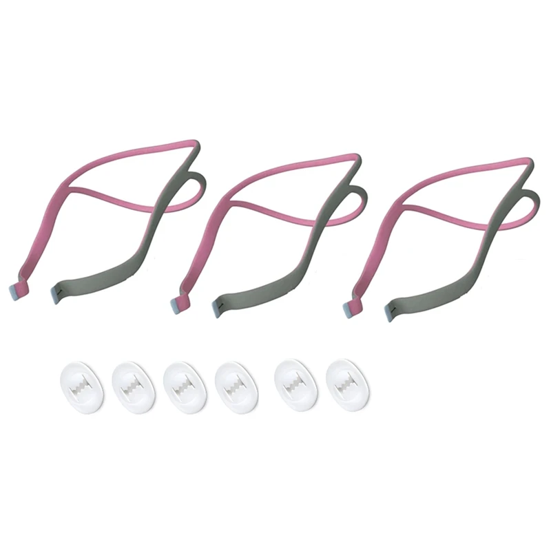 ABBR 3 uds reemplazo CPAP para casco para ResMed Airfit P10 almohada Nasal correas de máscara CPAP 3 correas elásticas y 6 Clips de ajuste