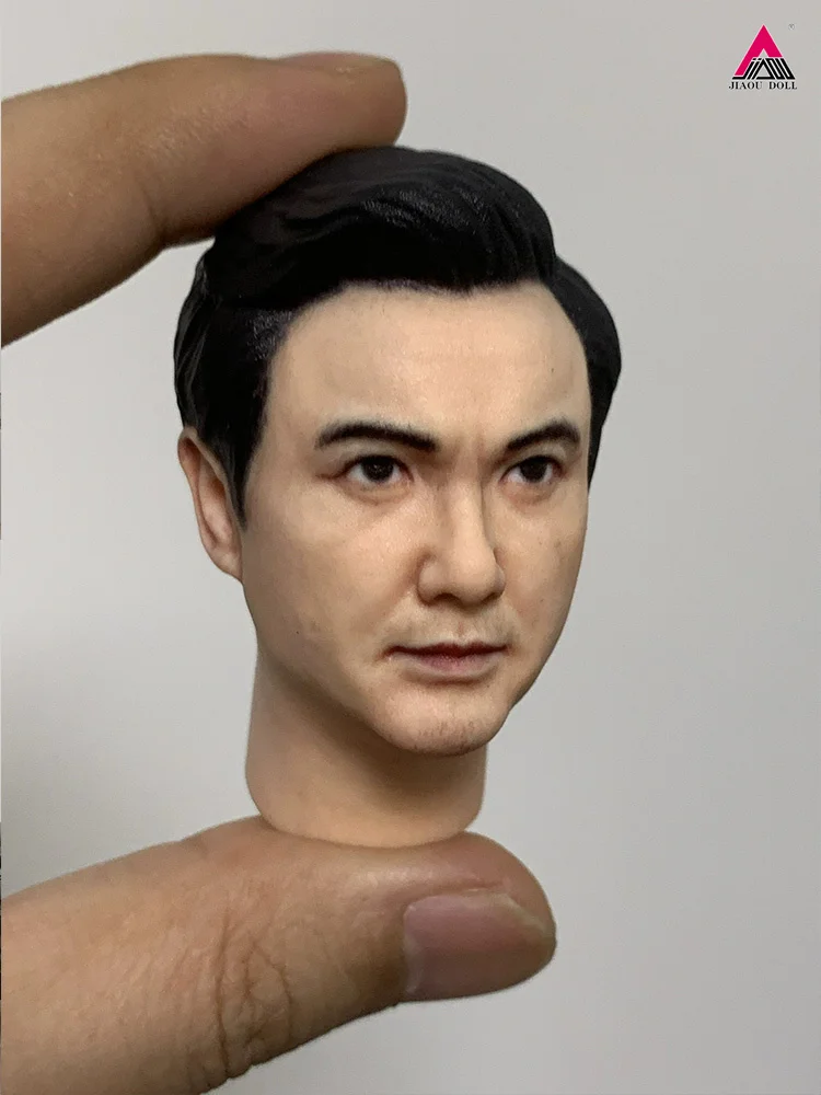 1/6 1/12 Scale Chinese Male Actor Head Painted Resin Model For 12'' 6'' Male Soldier Action Figure Body Doll