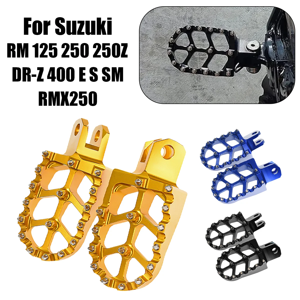 

For Suzuki DRZ400SM DRZ 400 SM 400e 400sm DRZ400 Foot Pegs Footpegs RM 250 RMX 125 Footpeg Footrest Motocycle Accessories