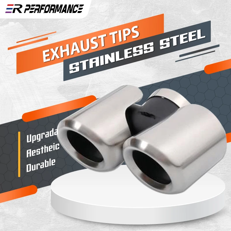 1 Pair Exhausts Cars Accessories For Land Rover 22-25 Defender Black Stainless Steel Auto Parts Tailpipe Rear Car Muffler Tip
