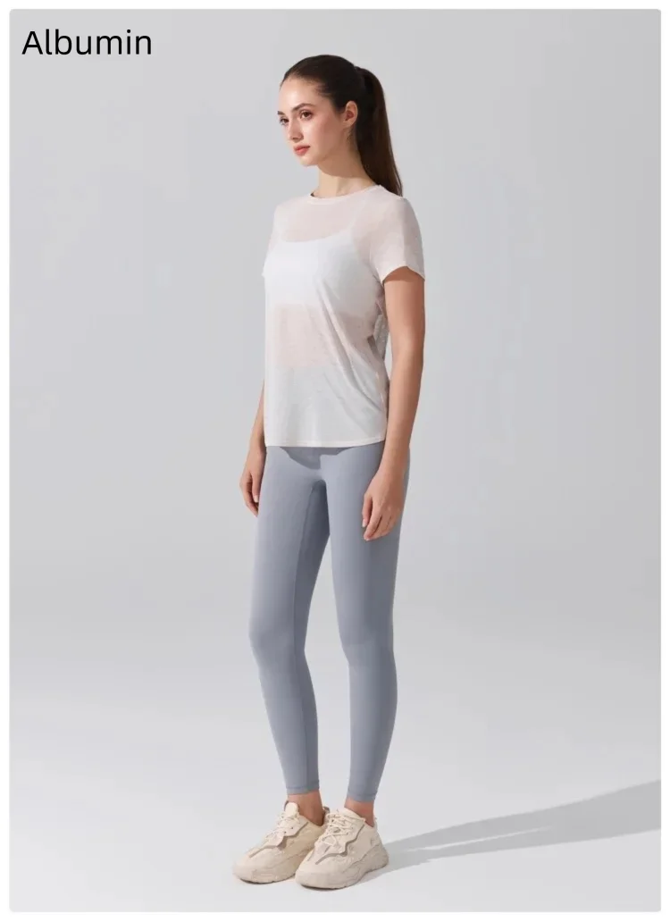 Damen Yoga-Überziehshirt mit strukturierter, kurzer Ärmelform, ausgestelltem Design, atmungsaktiv, schnelltrocknend, ideal für Pilates und Fitnessstudio. – Detail 14