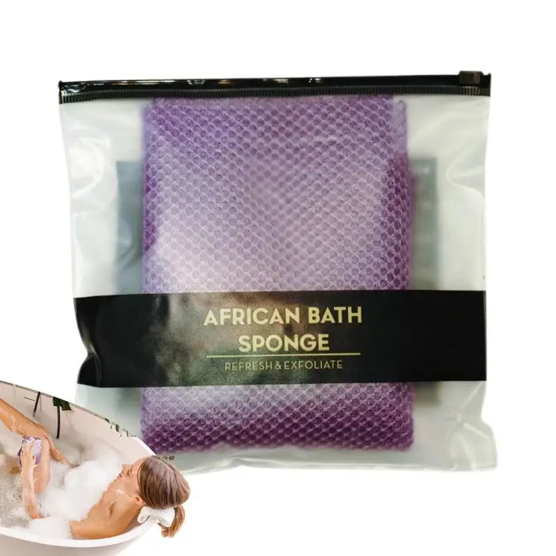 

Губки для ванны для душа, красочная мочалка, отшелушивающее средство для тела, аксессуары для душа, длинная сетка, скруббер для душа, африканское чистящее средство