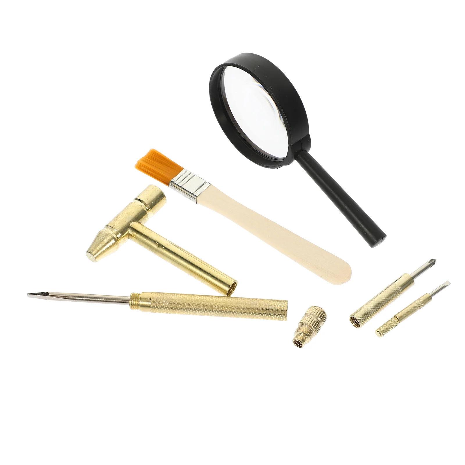 Kids Excavation Kit Children's Archaeological Toys Digging Tools Wooden Magnifier