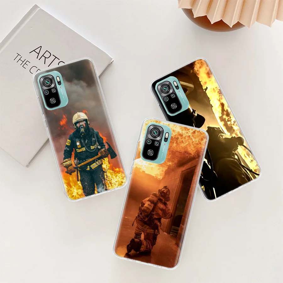 Firefighter Heroes Fireman Phone Case For Xiaomi Redmi Note 13 Pro Plus 5G Cover 10 10A 10C 12 12C 9A 9C 9T 8A 7A 6A 9 8 7 6 K70