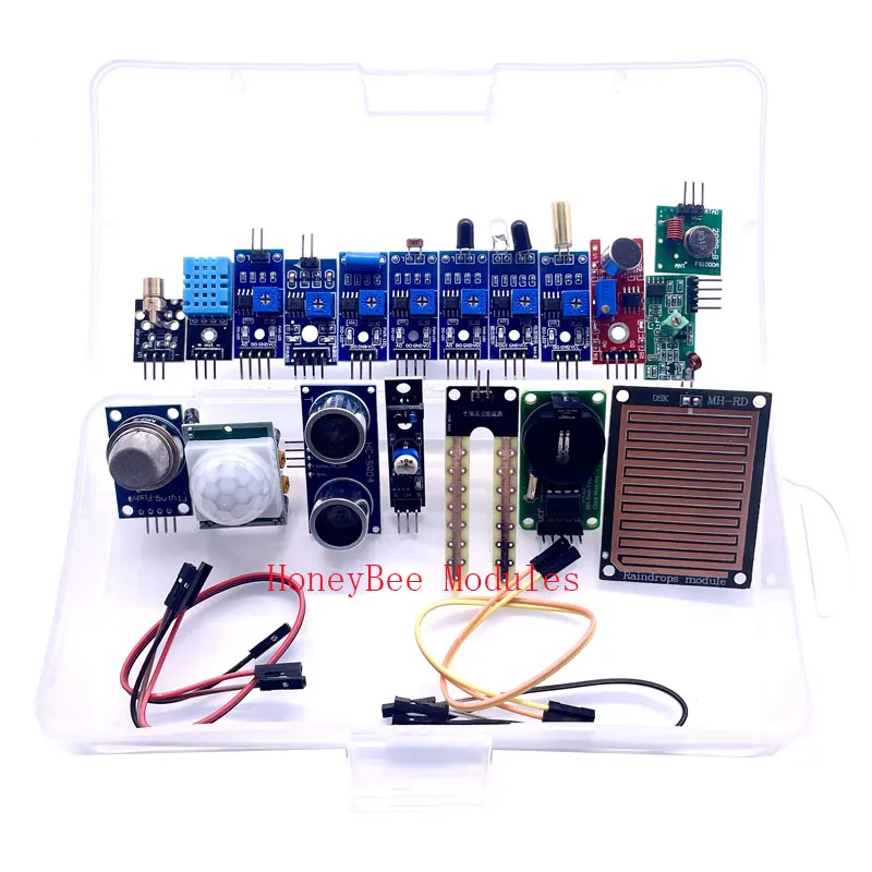 16-in-1 Sensors Raspberry Pi Development Microcontroller 16 Smart Car Sensor Module Learning Kit  For Raspberry Pi STM32/R3