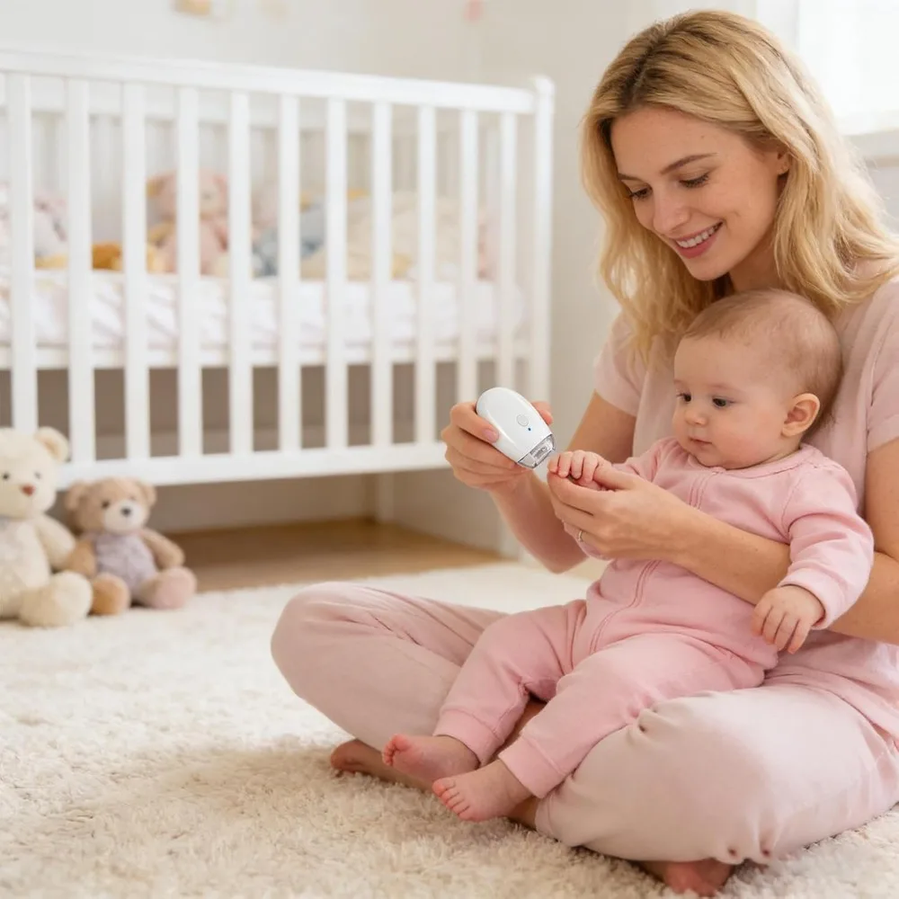 Mini Portable Electric Nail Clipper Polisher with Light Low Noise Trimmer for Baby Adult Manicure Tools Nail Cutter 3 Speed