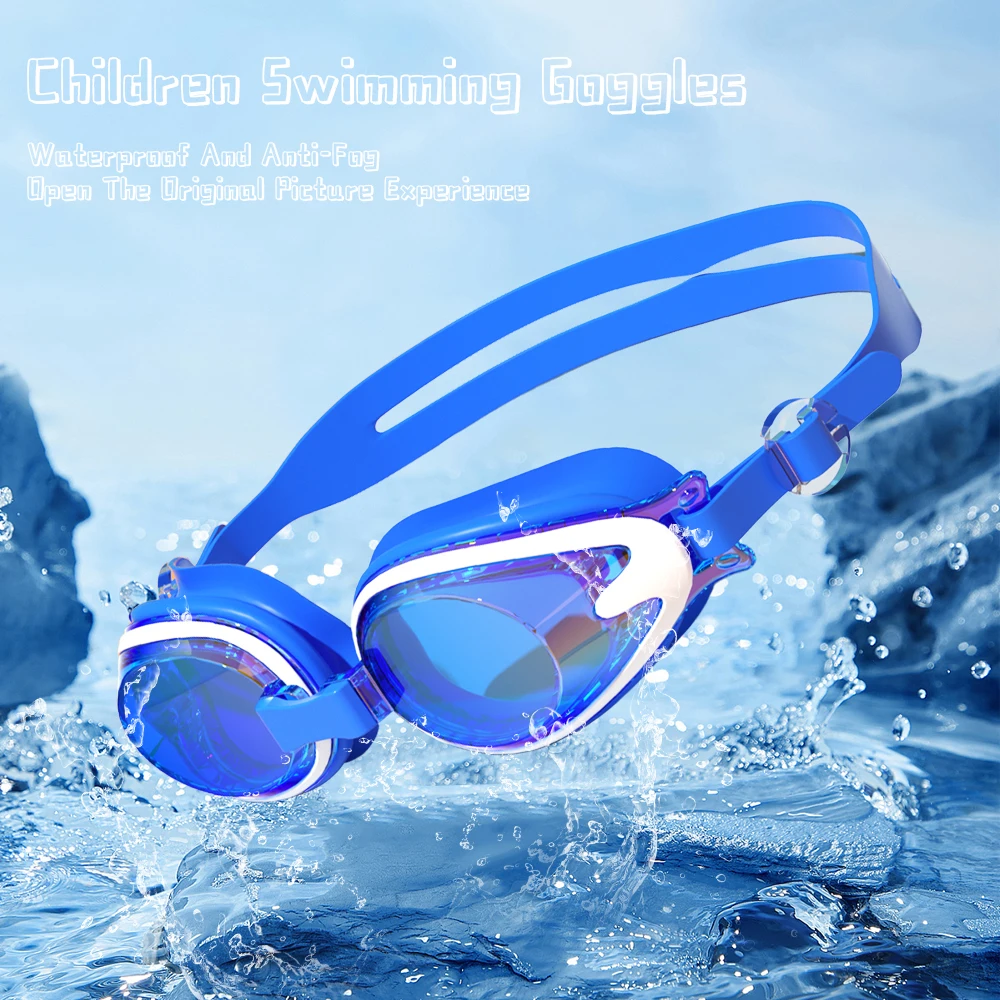 JSJM New Children Swimming Goggles Anti-Fog Anti-UV Swimming Goggles Silicone Adjustable Professional Swimming Goggles Unisex