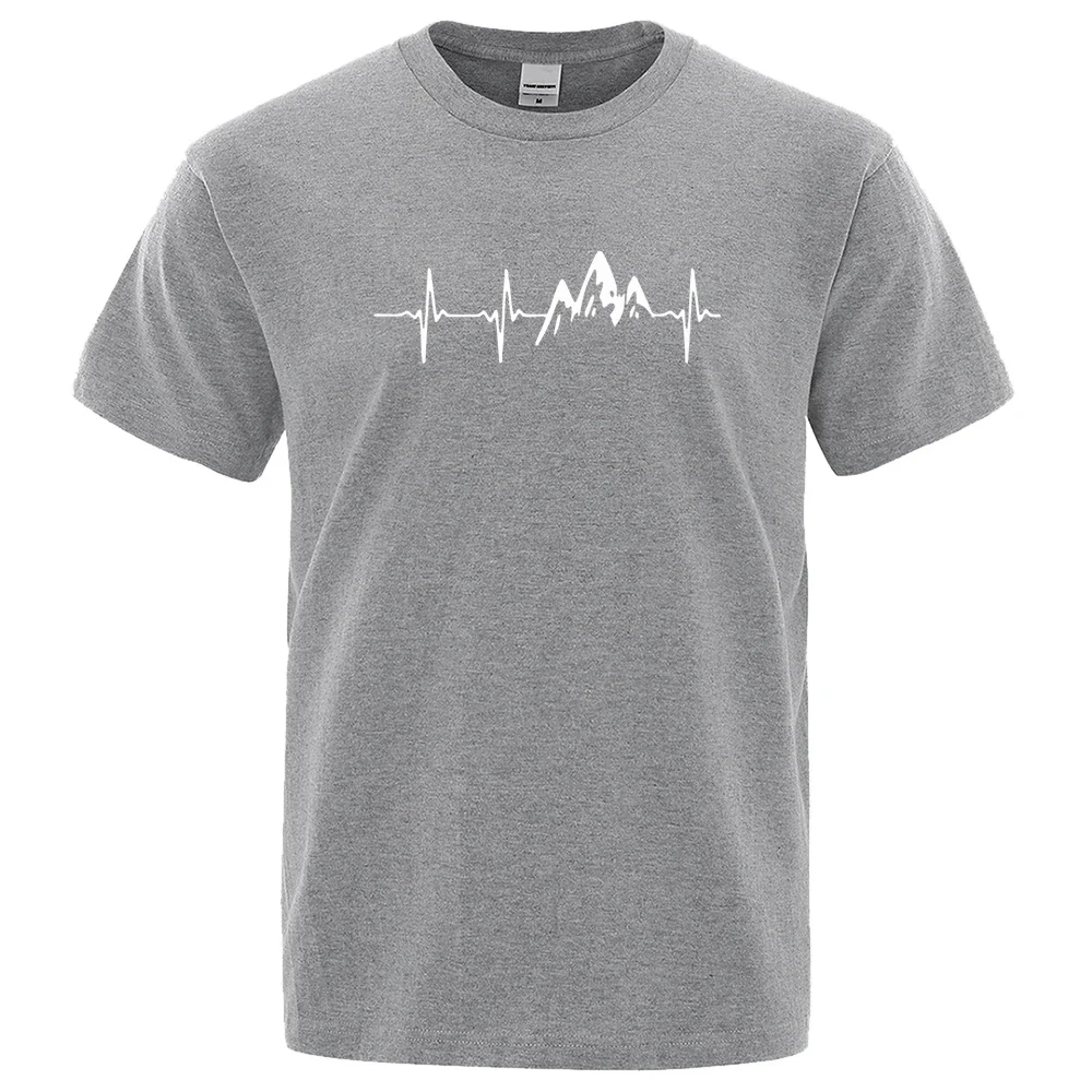 Pop T-Shirt 100% Cotton Yamagata Electrocardiogram Pattern Print Summer Round Neck Breathable Oversized Tee Casual Fashion Cloth