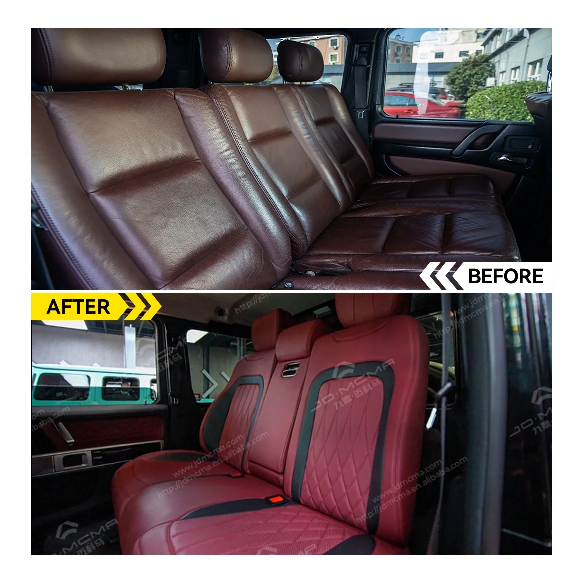 طقم داخلي عالي الجودة باللون الأحمر من فئة G قطع غيار ملحقات السيارات الداخلية #5