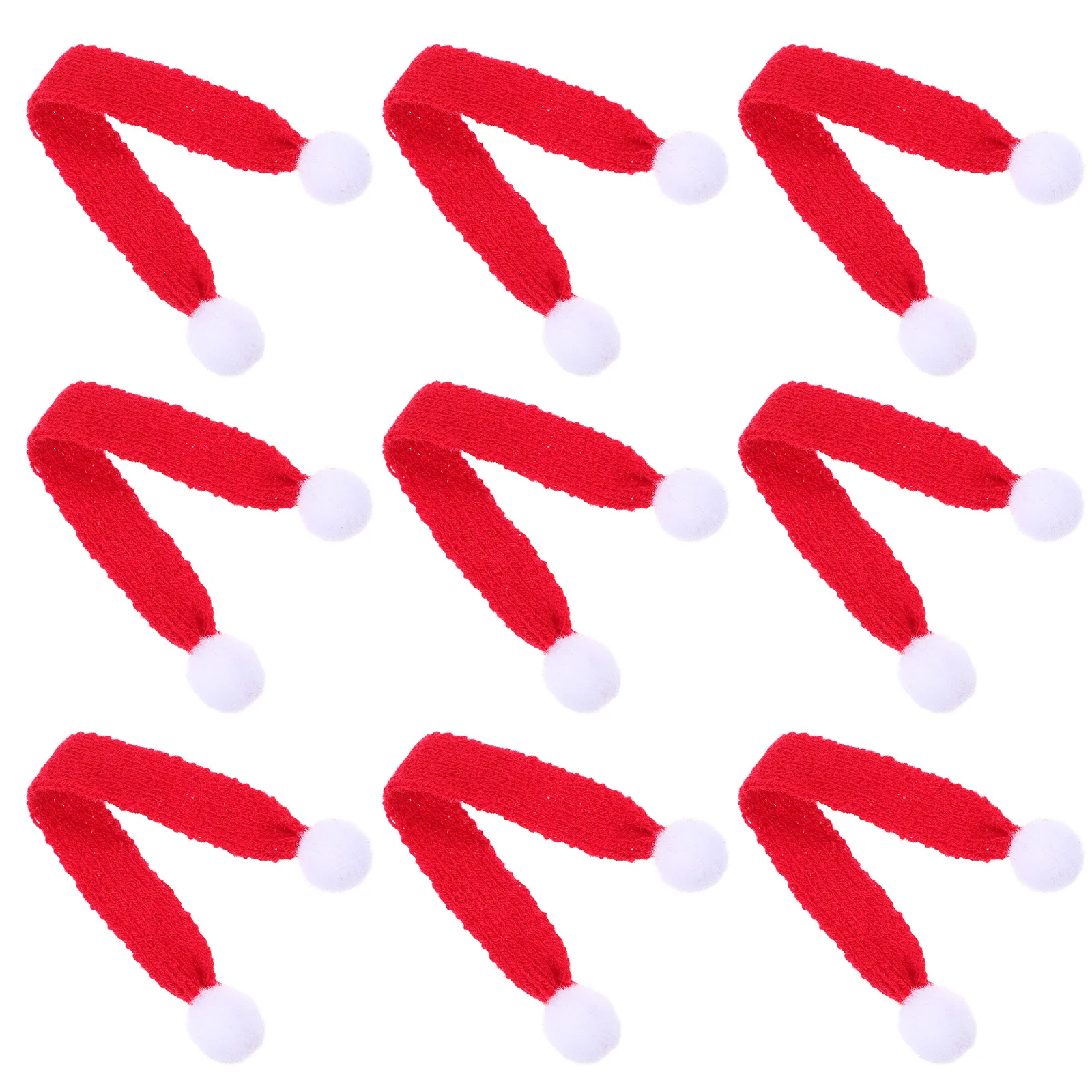

10Pcs Christmas Mini Scarfs Knitted Chic Scarfs Lovely Neckwear Festive Party Decorations Supplies Mini Neckerchiefs