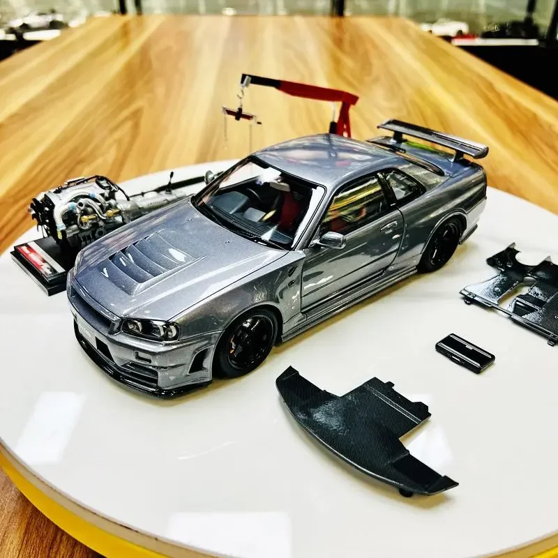 MOTORHELIX 1:18 Nissan R34 Skyline GTR Alloy Full Car Model Collection