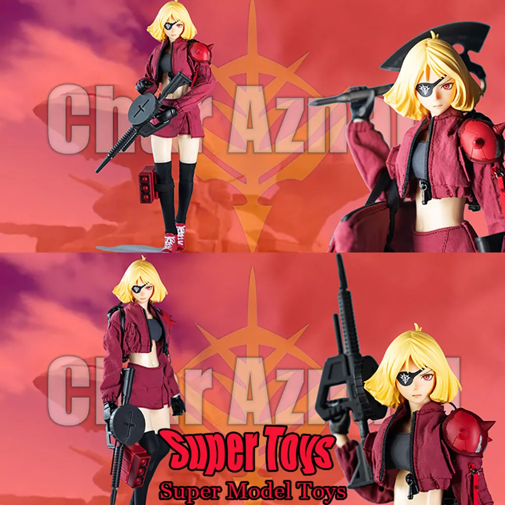 Yiya Station 1/9 Scale Female Soldier Char Aznabl Short Hair Beauty Full Set About 23cm Action Figure Modle Gifts Collection