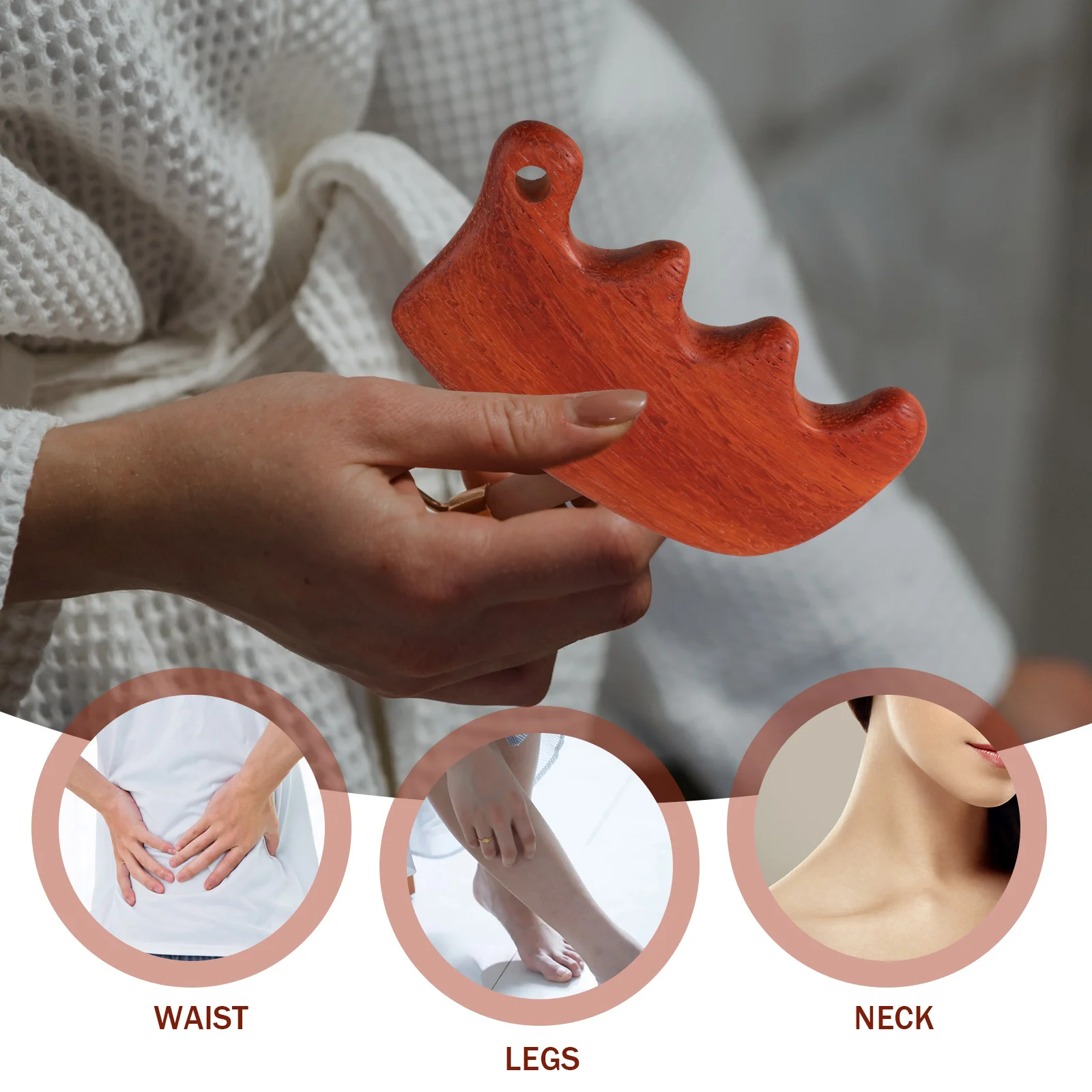 Wood Massage Gua Sha Board Wave Design Full Body Scraping Tool Back Leg Waist Muscle Circulation Gua Sha Tools Wood