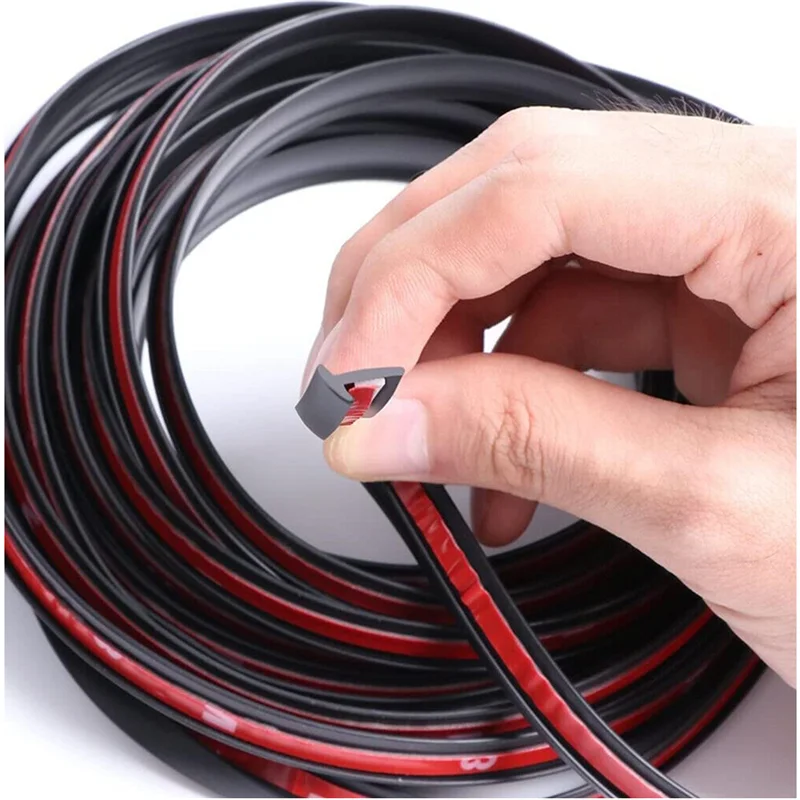 Universal T Type Car Door Rubber Seal Kit 5M Sound Insulation Waterproof Windproof Strips for Vehicle Doors