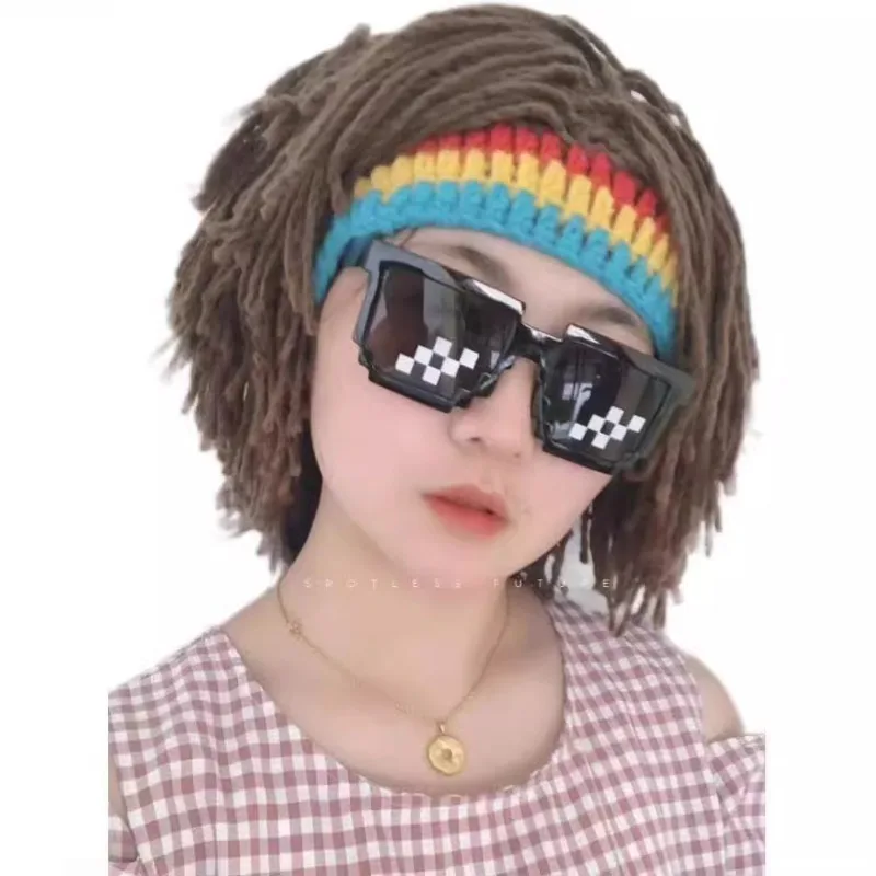 Fashion Wig Woolen Cap Reggae Dreadlocks European and American Warm Knitted Hat Wig Hat