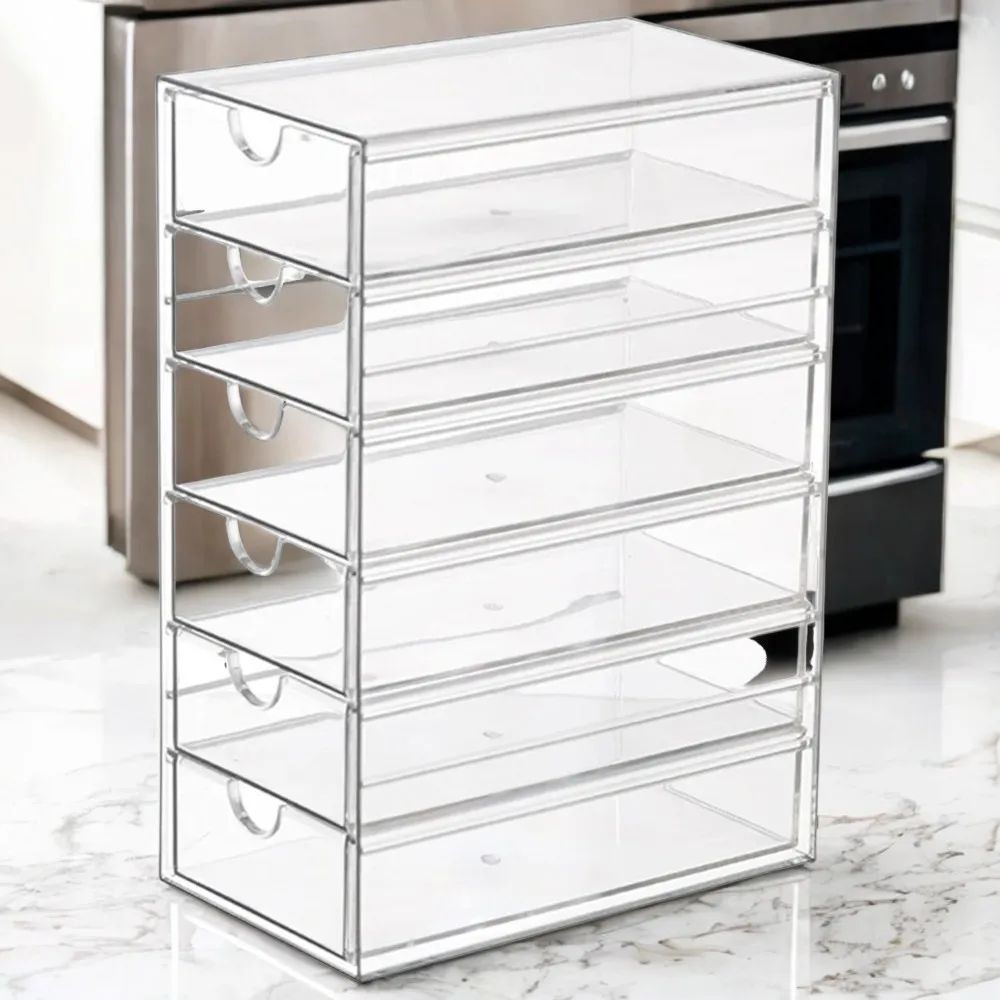 Multi-functional Clear Plastic Drawer Type Desktop Organizer Container for Jewelry, Makeup, Pens, and Sundries