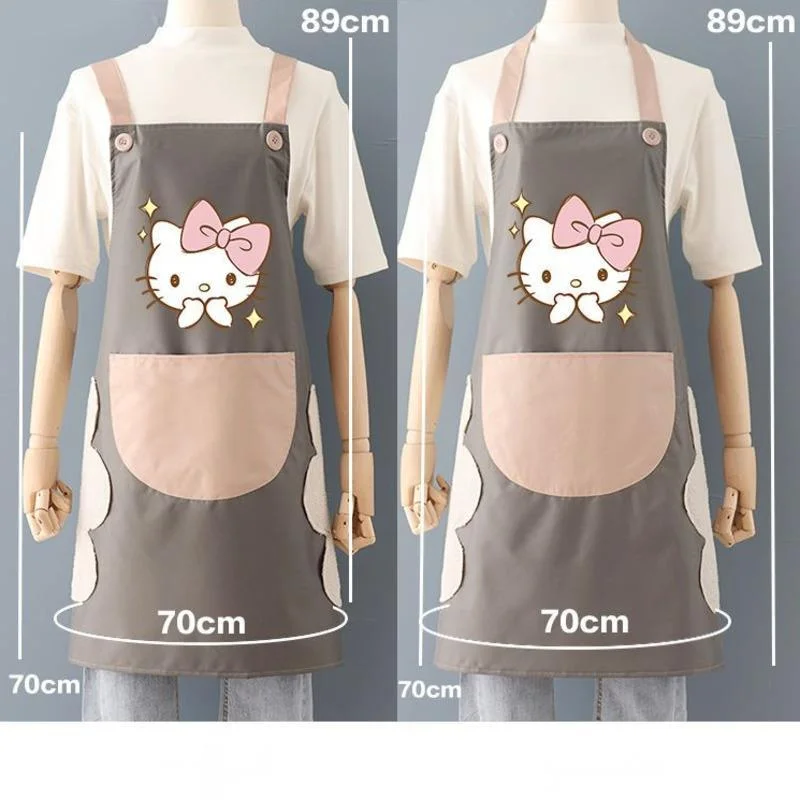 1pc Sanrio Hello Kitty Cute Apron Simple Style Apron Cute Pink Waist Apron Kawaii Housework Household Workwear Kitchen Supplies