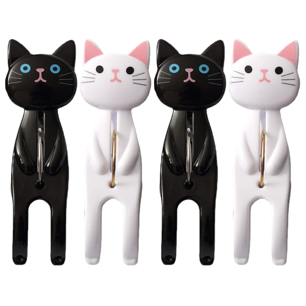 

4 Pcs Cat Clothespin Towel Clips Hanging Beach Towels Plastic Chair Cartoon Drying Quilt Food Sealing Clips Bed Sheet Handdoek