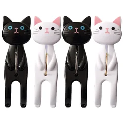 4 Pcs Cat Clothespin Towel Clips Hanging Beach Towels Plastic Chair Cartoon Drying Quilt Food Sealing Clips Bed Sheet Handdoek