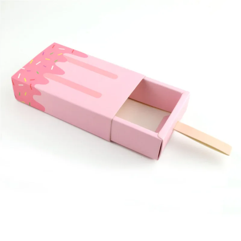 10/20/50pcs Ice Cream Gift Boxes Cute Candy Packing Box Cartoon Colorful Kraft Paper Gifts Bag Wedding Birthday Party Candy Box