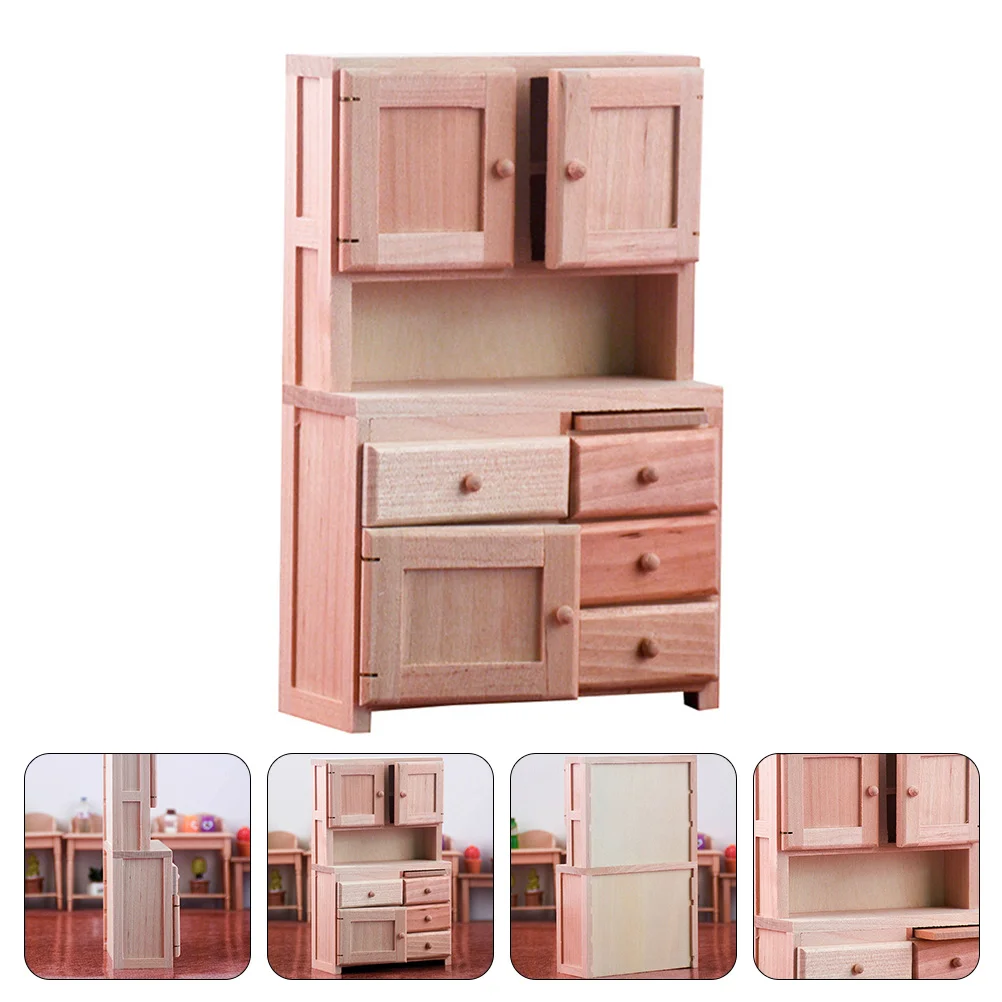 Modelos Mini adornos de armario casa decorativa estantería muebles gabinete en miniatura de madera