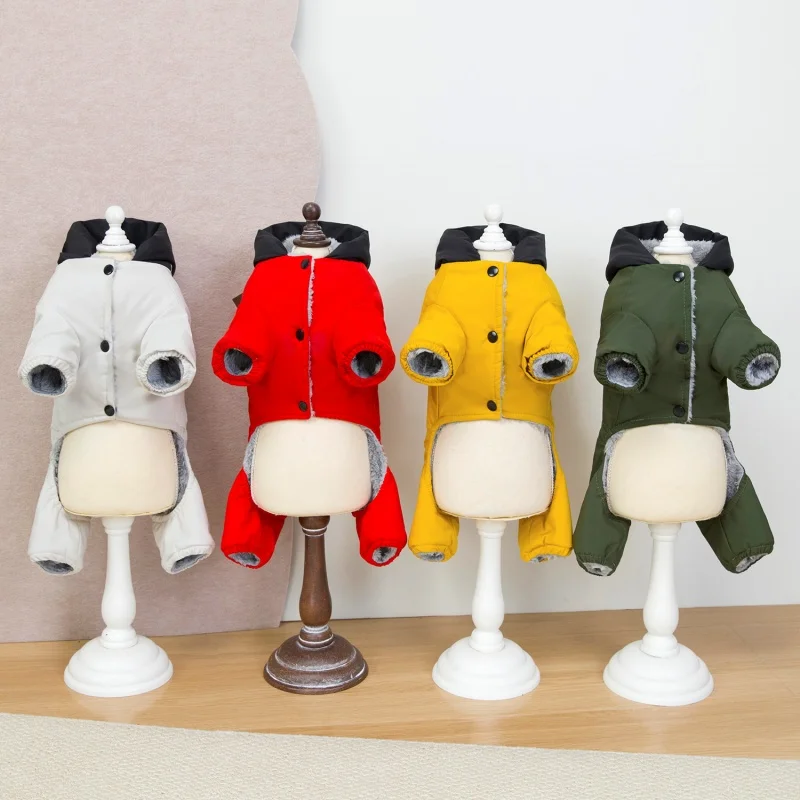 Hooded Winter Warm Thicken Pet Dog Jacket Dog Jumpsuit Clothes For Small Large Dogs Puppy Clothing Cat Coat Supplies Waterproof