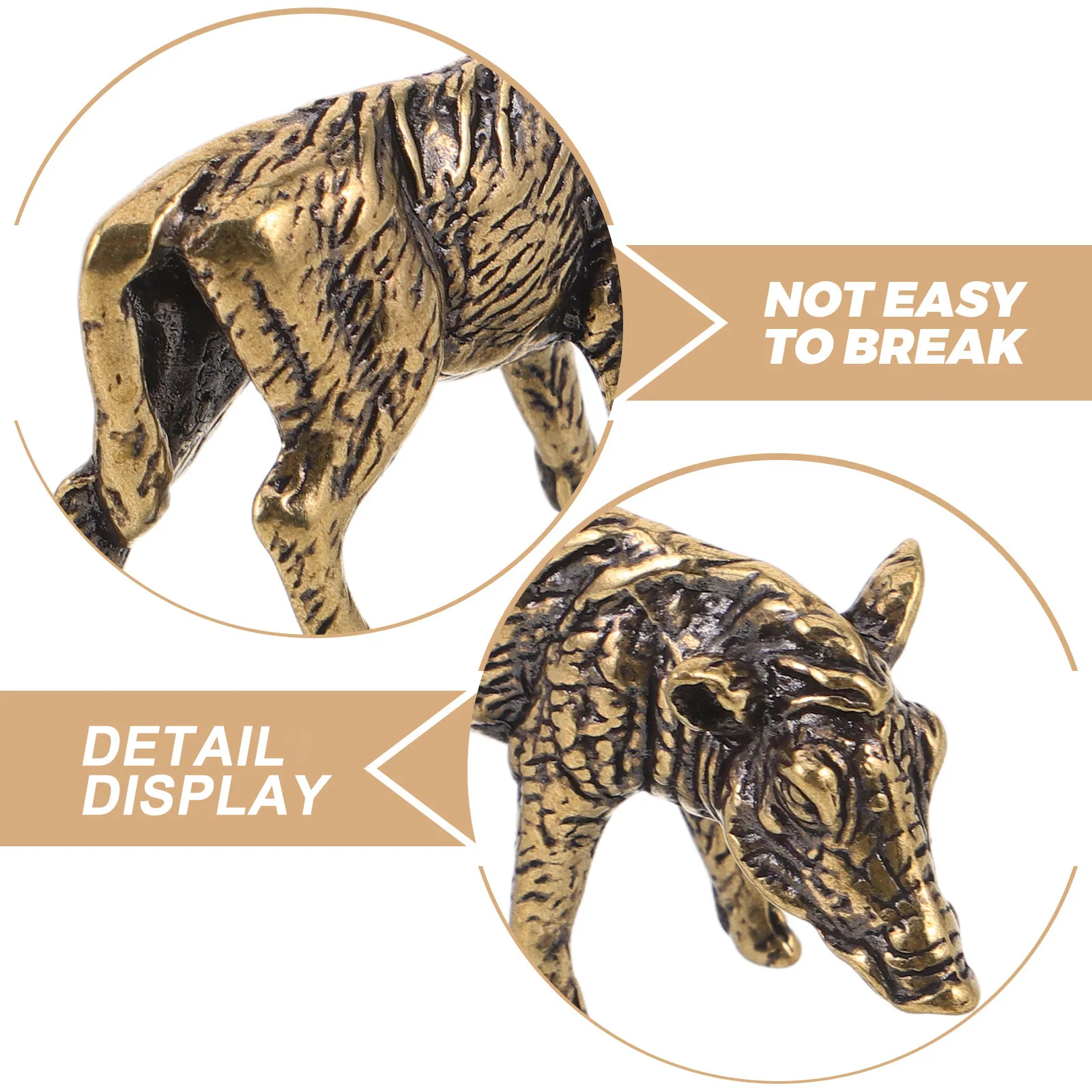 Brass Wild Boar Sculpture Realistic Farmhouse Table Ornament Rustic Animal Centerpiece for Home Office Tearoom Decor Chinese Tea