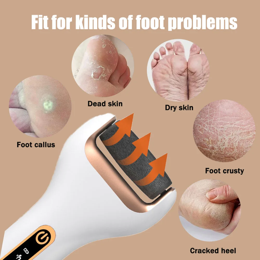 Rechargeable Electric Foot Rasp Callus Remover Professional Foot Repair Machine Waterproof 4 Speeds to Eliminate Feet Dead Skin