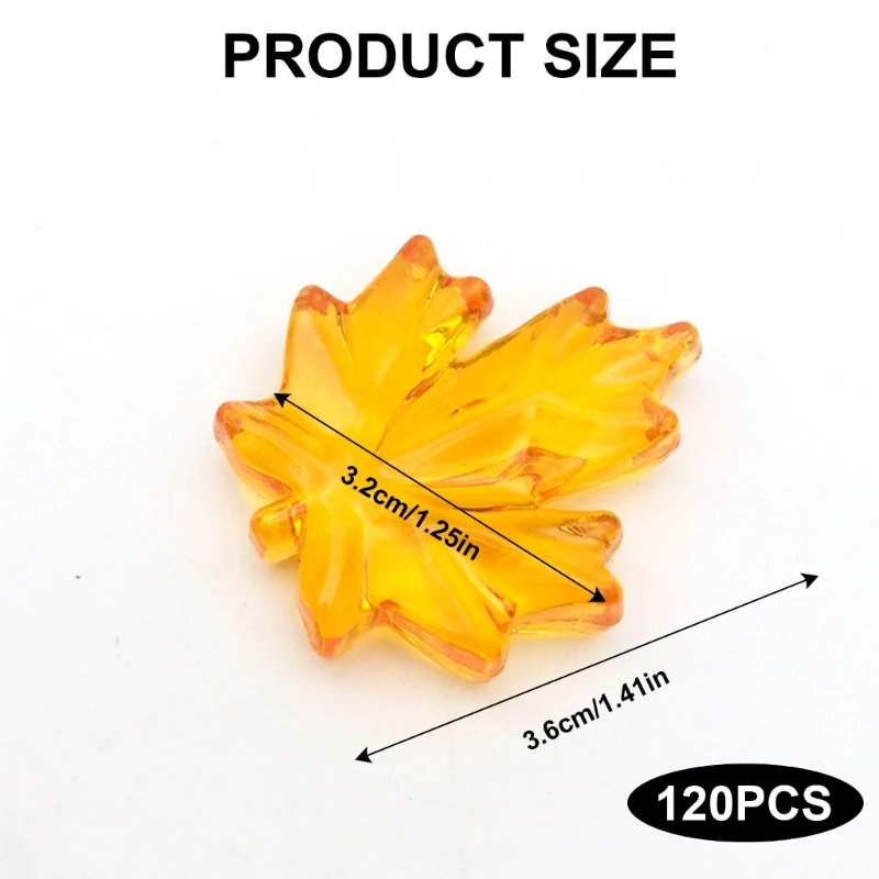 120개 단풍잎 테마 아크릴 꽃병 필러 추수감사절 탁상 장식
