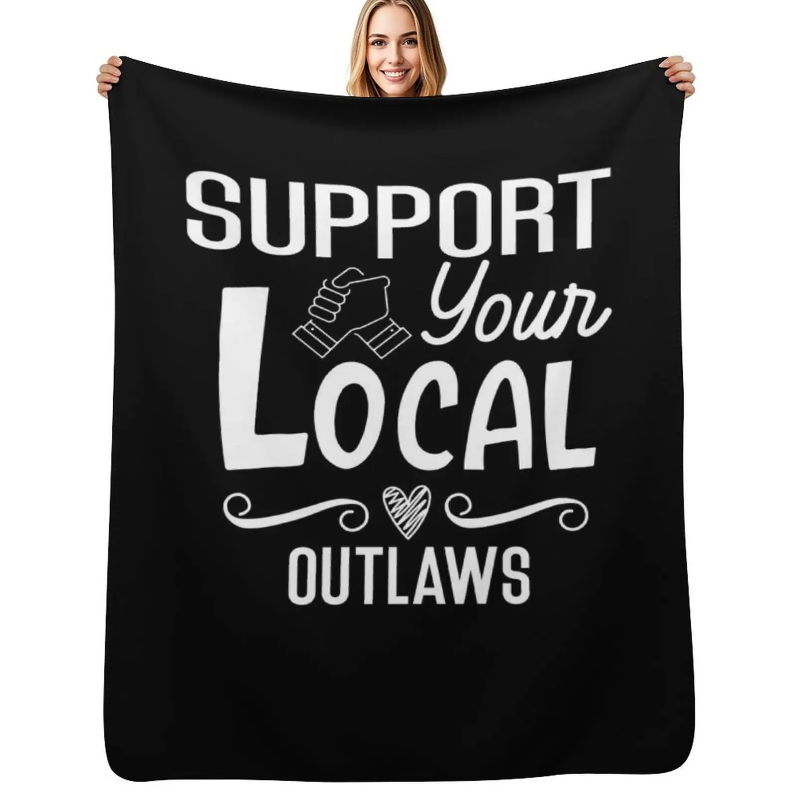 

Support your local outlaws Essential T-Shirt Throw Blanket Heavy Plaid Bed Large Blankets
