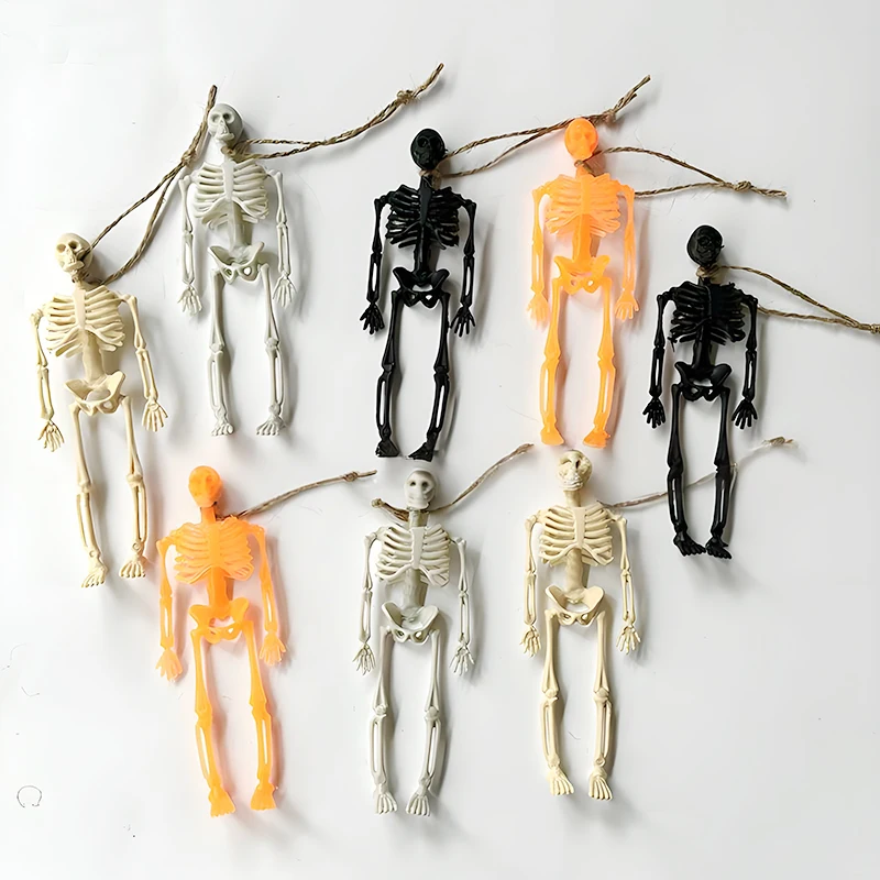 6 stücke Neue Halloween Themed Scary Orange Schwarz Grau Skeleton Anhänger Spukhaus Hause Schlafzimmer Desktop Dekoration Party Liefert – Detail 2