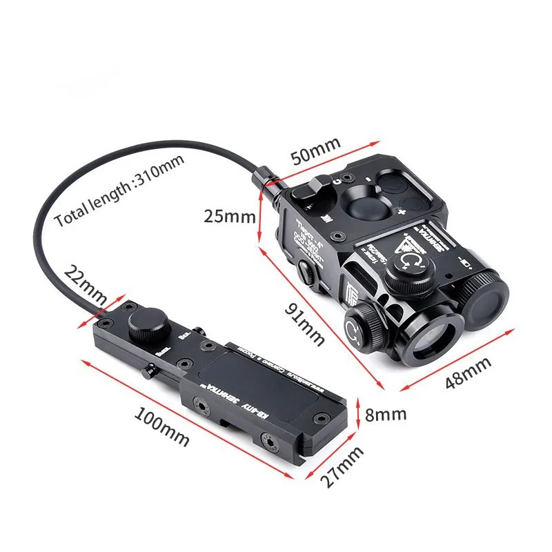 Imagem -05 - Tactical Red And Green Dot Laser Pointer Caça Rifle Arma Lanterna Led Indicador Laser 20 mm Airsoft Perst 4