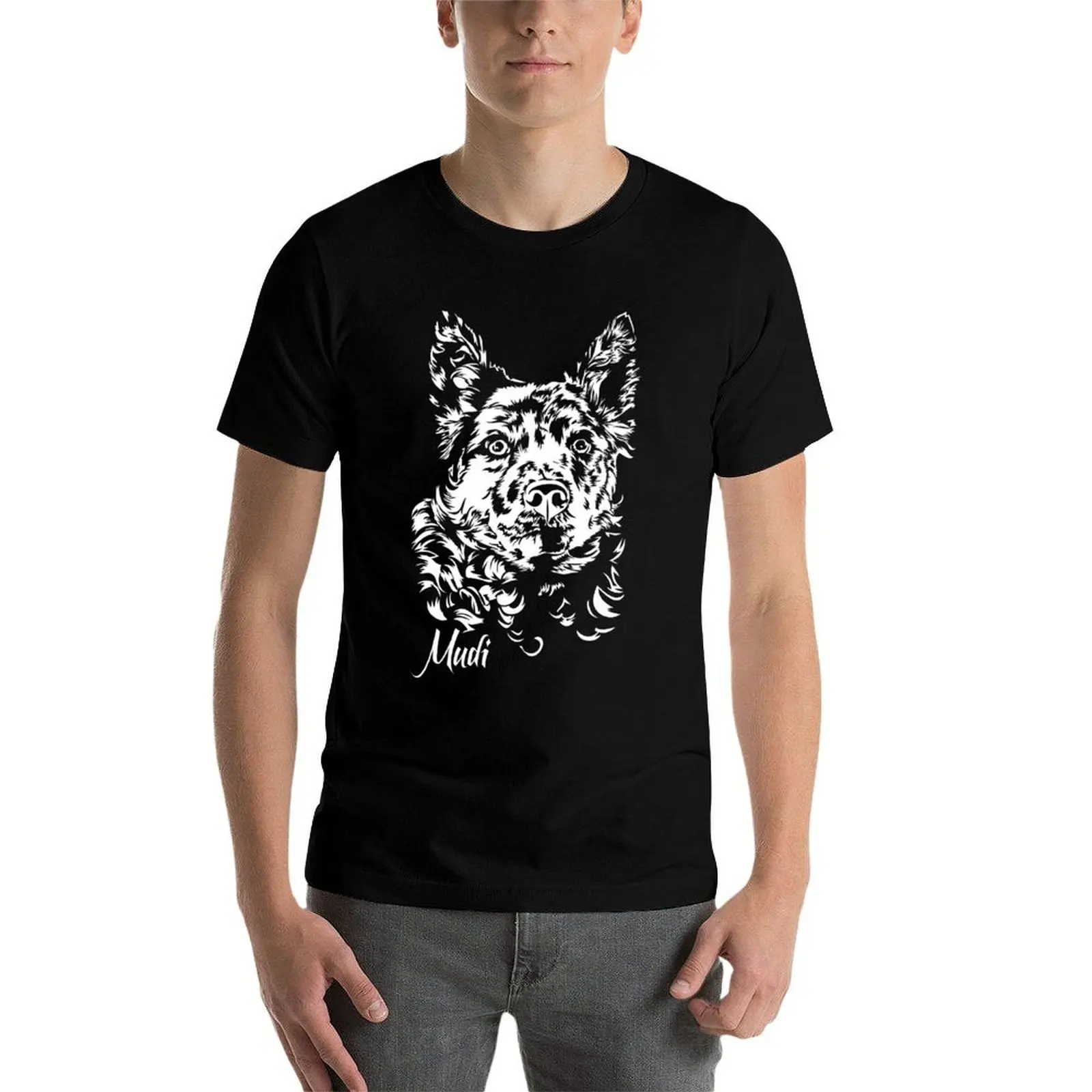 Mudi الكلاب رعي الكلب المجرية Mudi الكلب صورة تي شيرت تي شيرت للرجل الجرافيك تيز رجل تي شيرت للرجال