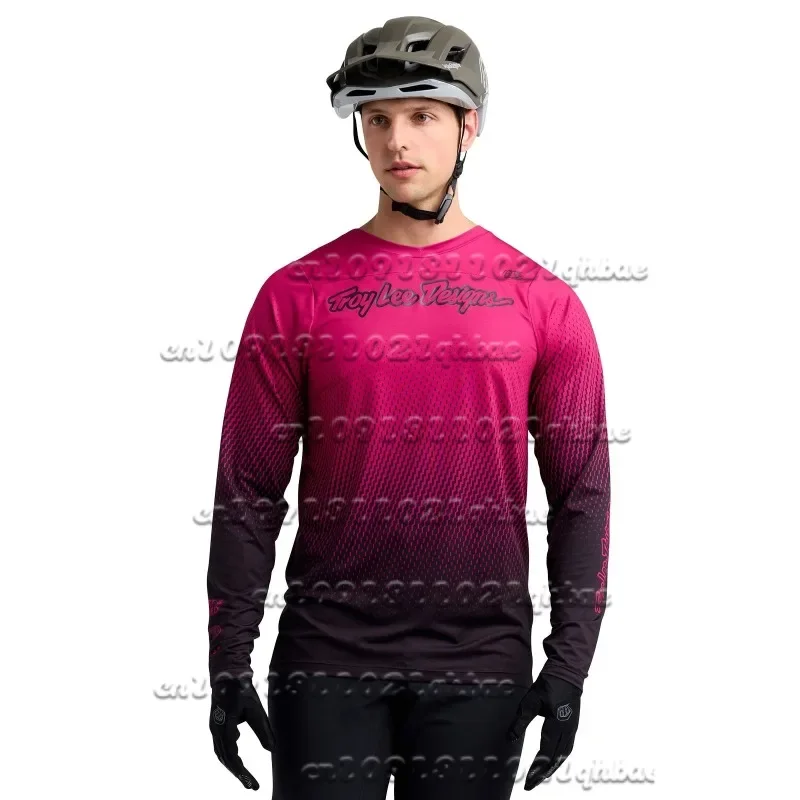 

2025 Men's New Long Sleeve Cycling Suit Skyline Ss Jersey Mist Motorcycle Racing Troy Lee Design Sports Breathable T-shirt