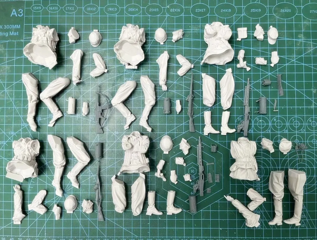 1/16 Scale Armored Tank Soldier Big Set (6 Persons) Without Tank, Military Miniature Toy, Unassembled & Unpainted Free Shipping