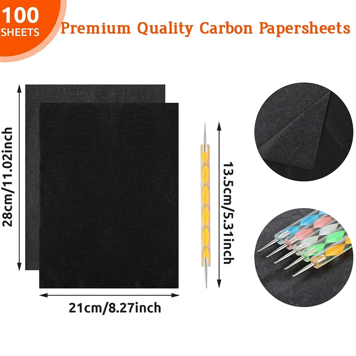 100 Sheets Carbon Transfer Paper Tracing Paper, Graphite Copy-Paper Tracing and Transferring Drawings on Wood, Paper