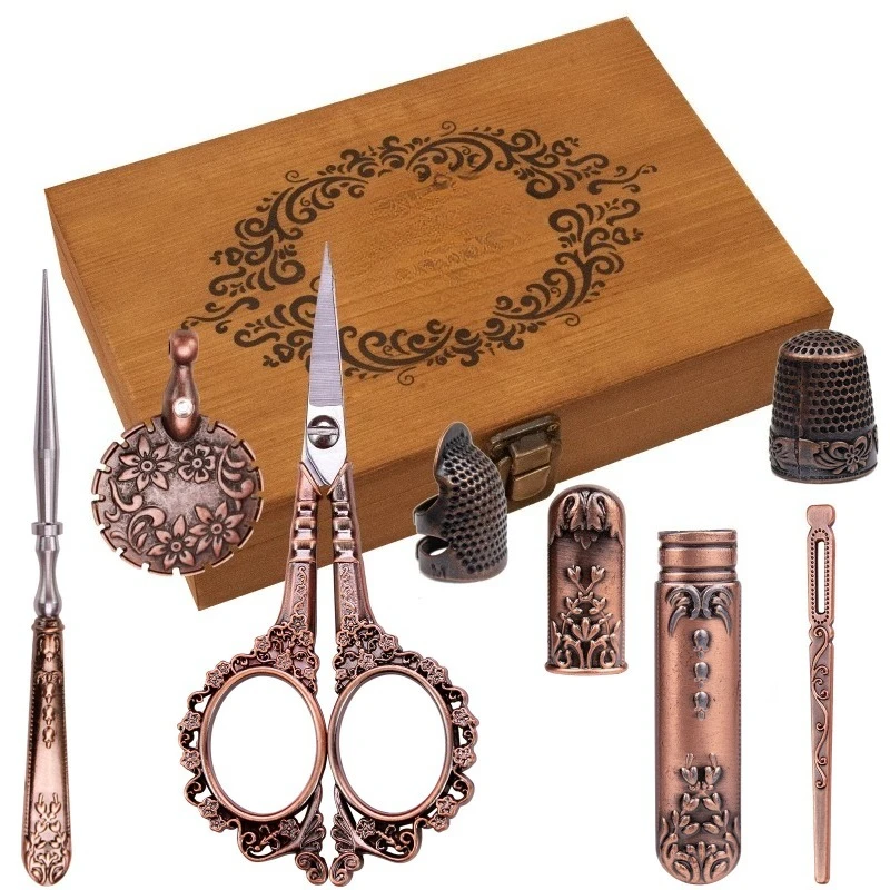 For solid wood sewing box set, multi-functional sewing tool storage box