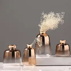 Flower Vase Living Room Dried Flowers Nordic Style Glass Transparent Planter Home Decor Accessories Flower Pot for Home Plants
