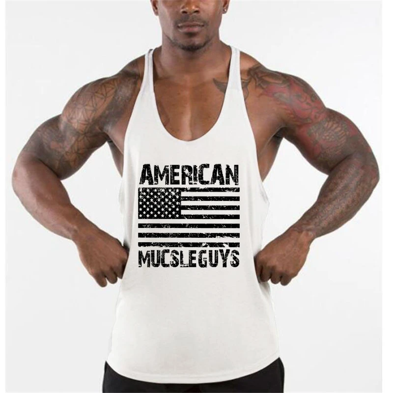 Running Vests Mens Sleeveless Shirt Bodybuilding Stringers Tank Top Fitness Singlets Power Sporting Undershirt Gym Clothing